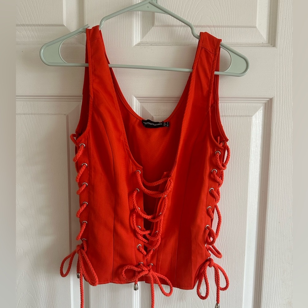 PLT Lace Up Top